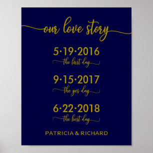 Unsere Liebe Story Special Dates Gold Navy Blue Si Poster