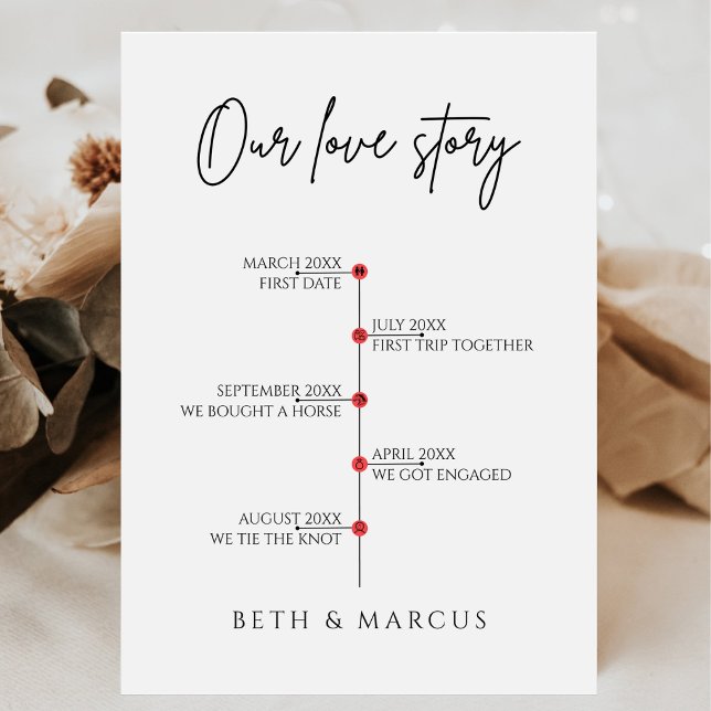 Unsere Liebe Story Special Dates Timeline Wedding  Poster (Von Creator hochgeladen)