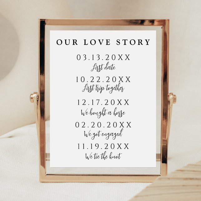 Unsere Liebe Story Special Dates Timeline Wedding  Poster (Von Creator hochgeladen)