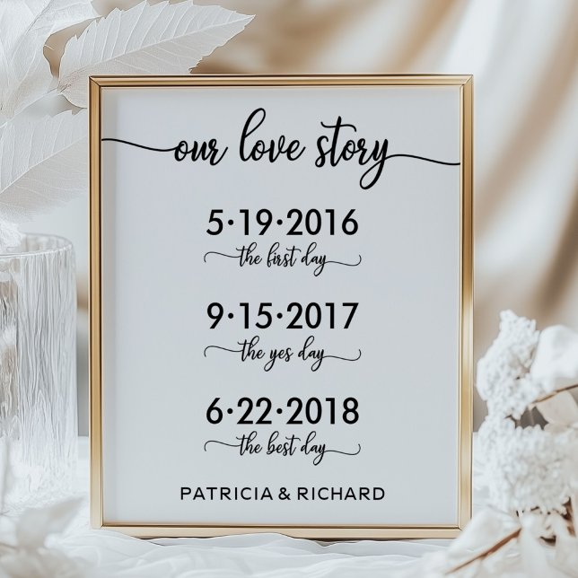 Unsere Liebe Story Special Dates Timeline Wedding  Poster (Von Creator hochgeladen)