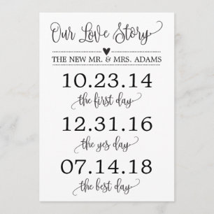 Unsere Liebe Story Timeline Wedding Sign Decor Einladung