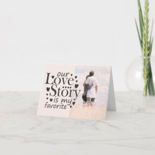 Unsere Liebe Story Typografy Black Valentine's Fot Karte
