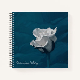 Unsere Liebe Zitat White Rose Blue Journal Notizbuch