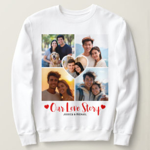 Unsere Liebesgeschichte Benutzerdefiniertes Herz-F Sweatshirt