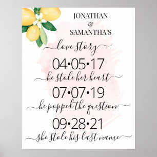 Unsere Liebesgeschichte Bester Tag Lemons Pink Hoc Poster