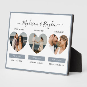 Unsere Liebesgeschichte Foto Dusty Blue Hochzeitsp Fotoplatte