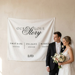 Unsere Liebesgeschichte Stoff Hochzeit Wandteppich