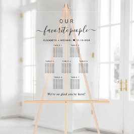 Unsere Lieblings-Leute Hochzeiten von 7 Tischen Acrylschild