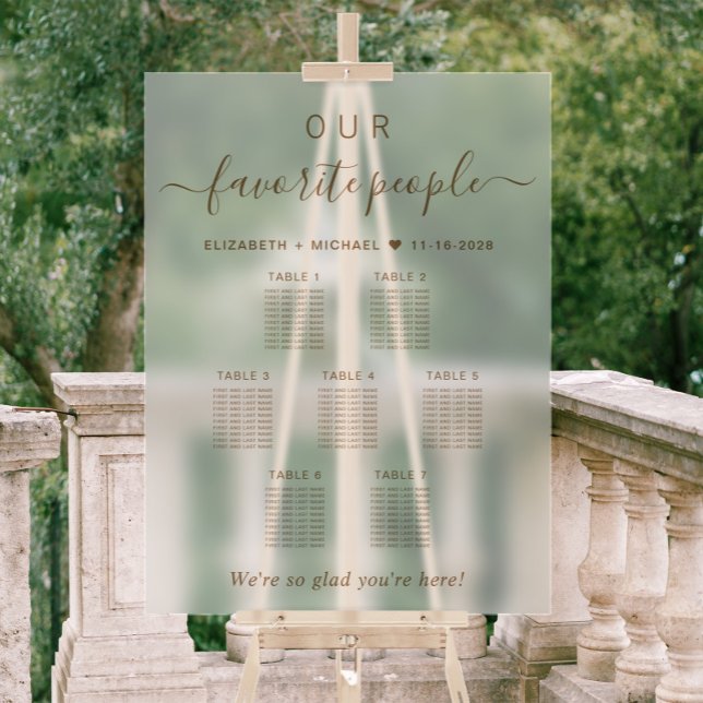 Unsere Lieblings-Leute Hochzeiten von 7 Tischen Acrylschild (Von Creator hochgeladen)