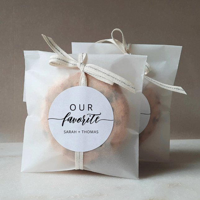 Unsere Lieblings-Modern-С-alligraphische Gefälligk Runder Aufkleber (Von Creator hochgeladen)