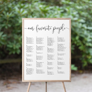 Unsere Lieblingsmenschen Alphabetische Sitztabel Poster