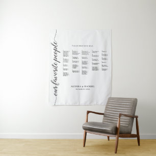 Unsere Lieblingsmenschen Hochzeit Alpha Sitzplan  Wandteppich