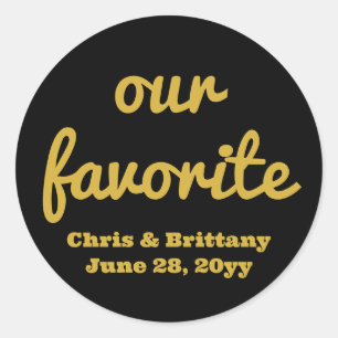 Unsere Lieblingspresse für Hochzeitsgäste Süßigkei Runder Aufkleber