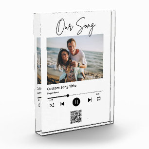 Unsere Lied Hochzeitsmusik Scan QR Code Acryl Fotoblock