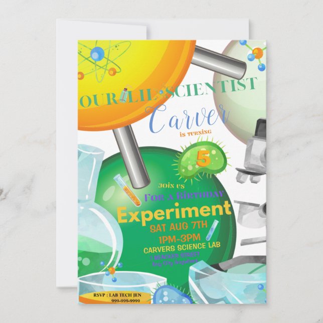 Unsere Lil Scientists Einladungskarte zum Geburtst (Vorderseite)
