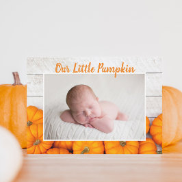 Unsere Little Pumpkin Erntedank Newborn Foto Card