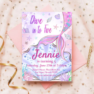 Unsere Meerjungfrau zum Geburtstag unter dem Party Einladung