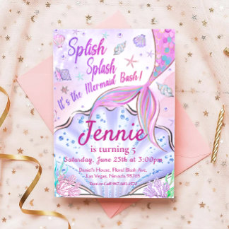 Unsere Meerjungfrau zum Geburtstag unter dem Party Einladung