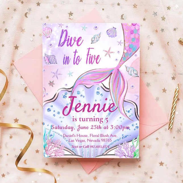 Unsere Meerjungfrau zum Geburtstag unter dem Party Einladung (Von Creator hochgeladen)