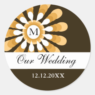 Unsere Monogramm-Sticker für Hochzeiten(9)Moderne Runder Aufkleber