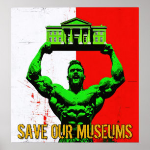 Unsere Museen Grosses Poster gerettet - Archivdruc