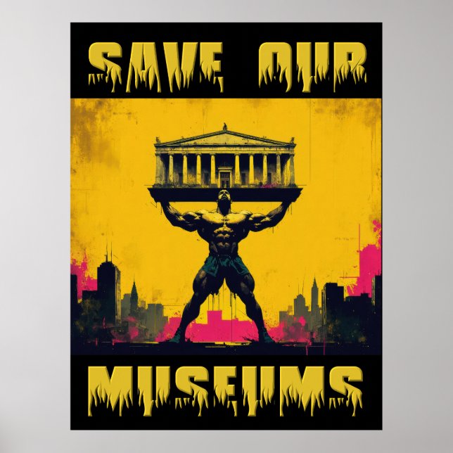 Unsere Museen Grosses Poster gerettet - Archivdruc (Vorne)