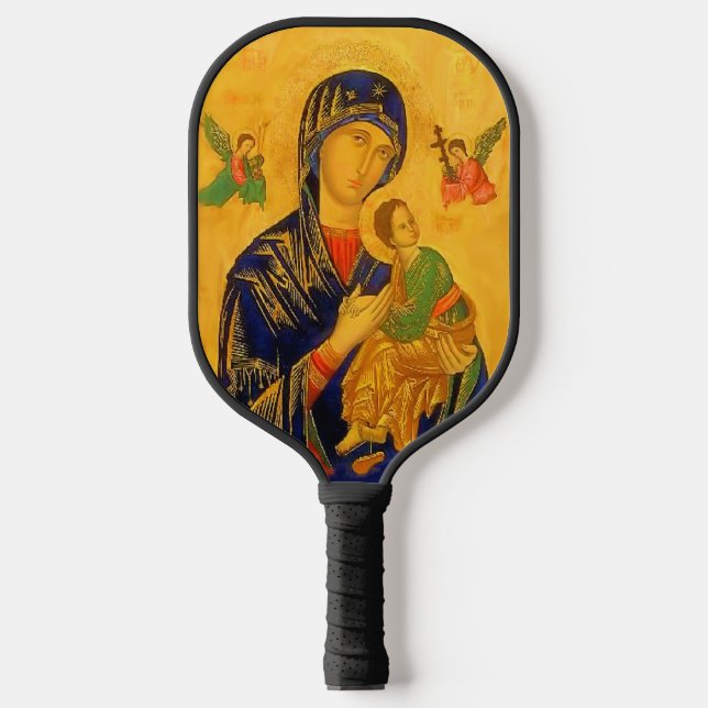 Unsere Mutter der ständigen Hilfe Pickleball Schläger (Vorderseite)