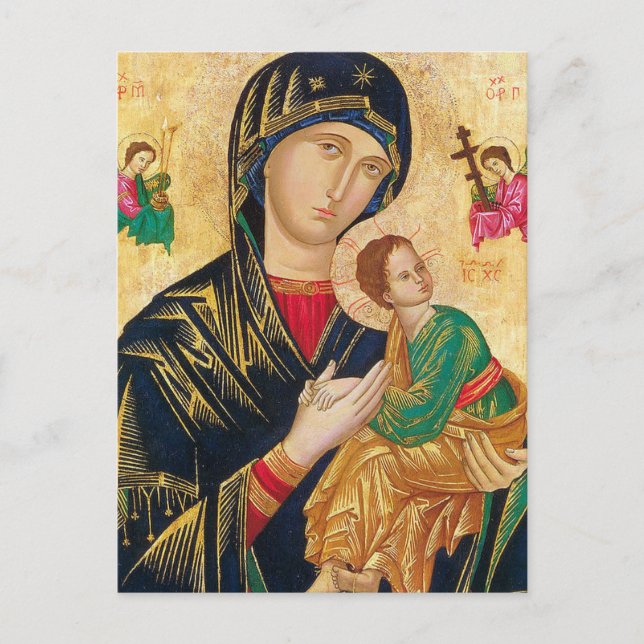 Unsere Mutter Jungfrau Mary Perpetual Help Postkarte (Vorderseite)