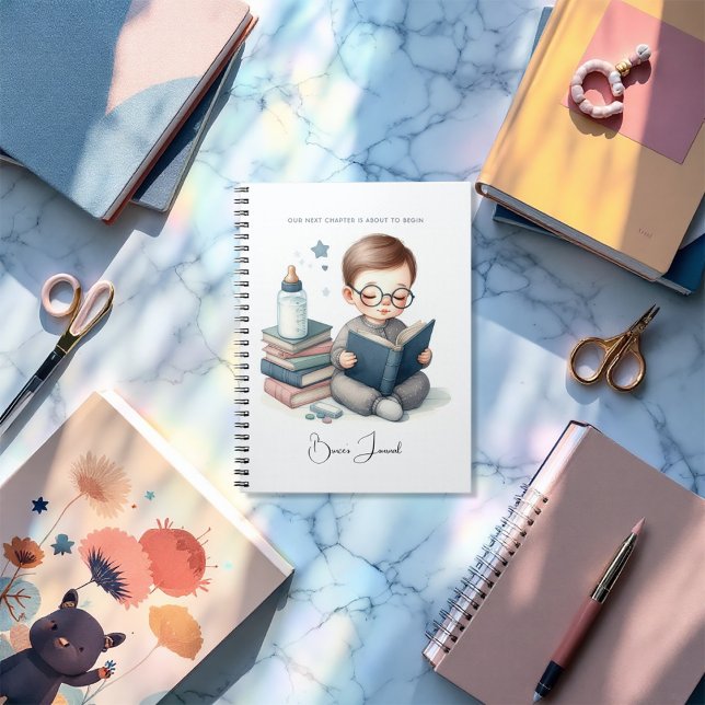 Unsere nächste Kapitel-Baby-Dusche Notizblock (Our Next Chapter Book-Themed Baby Shower Notebook)