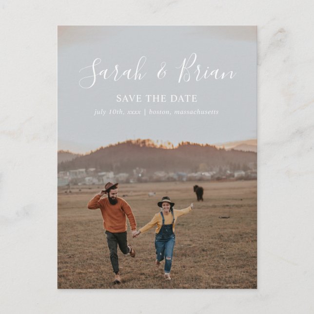 Unsere Namen Save the Date Postkarte (Vorderseite)