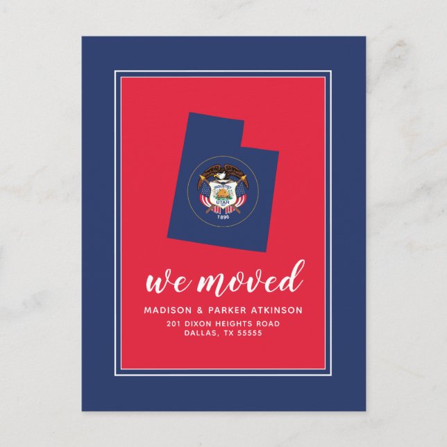 Unsere neue Adresse in Utah Postkarte (Vorderseite)