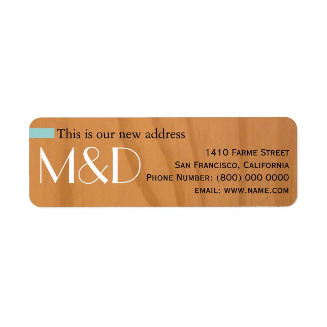 unsere neue Adresse, monogramm (Vorne)