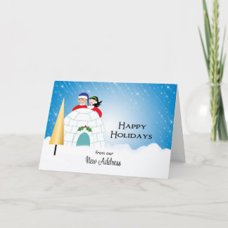 Unsere neue Adresse Weihnachtskarte Feiertagskarte