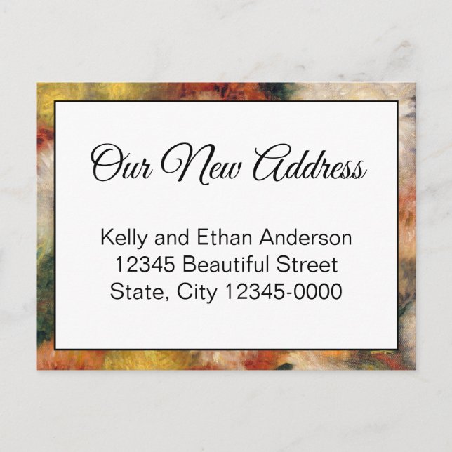 Unsere neue Ankündigung über den Floral Moving Postkarte (Vorderseite)