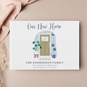 Unsere neue Ankündigung über die Zuhause-Wasserfar Postkarte