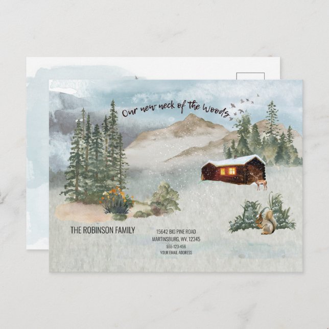 Unsere neue Ankündigung zum Woods Deer Moving Postkarte (Vorne/Hinten)