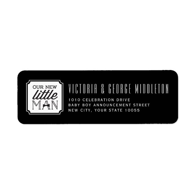 Unsere neue kleine Mann Krawatte Boy Birth Ankündi (Vorne)