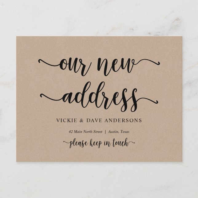 Unsere neue Zuhause-Adresse, Bewegungsanzeige, Kra Postkarte (Vorderseite)