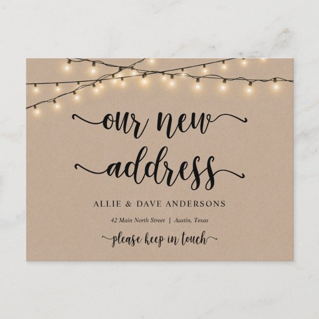 Unsere neue Zuhause-Adresse, Bewegungsanzeige, Kra Postkarte (Vorderseite)