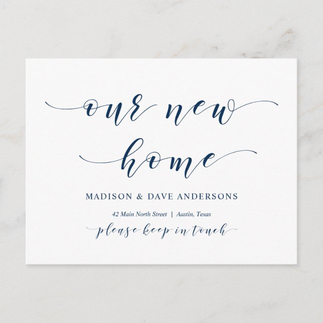 Unsere neue Zuhause-Adresse, die Ankündigung von Ä Postkarte (Vorderseite)