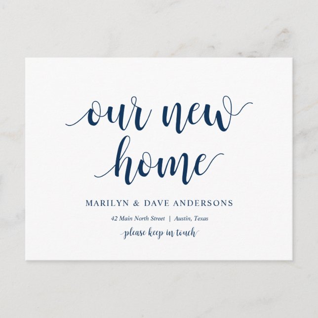 Unsere neue Zuhause-Adresse, die Ankündigung von Ä Postkarte (Vorderseite)