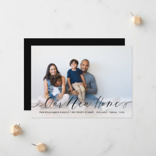 Unsere neue Zuhause Elegant Script Family Foto Mov Ankündigung
