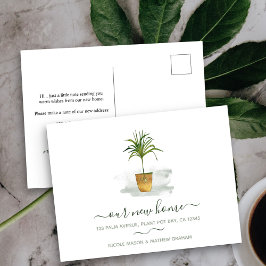 Unsere neue Zuhause Potted Palm Pflanze Bewegende Postkarte