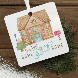 Unsere neue Zuhause Sweet Zuhause Family Gingerbre Ornament Aus Metall