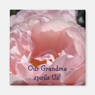 Unsere Oma verdirbt uns! Magnet Rosa Rose Blume