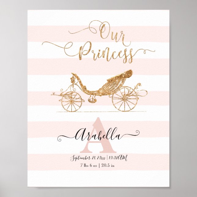 Unsere Prinzessin Elegante Gold Blush Carriage Scr Poster (Vorne)