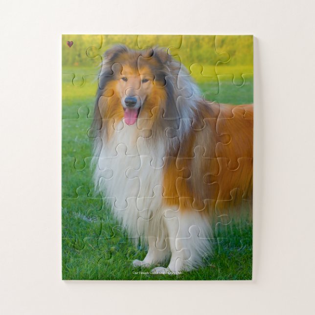 Unsere Rough Collie unser Haustier Puzzle (Vertikal)
