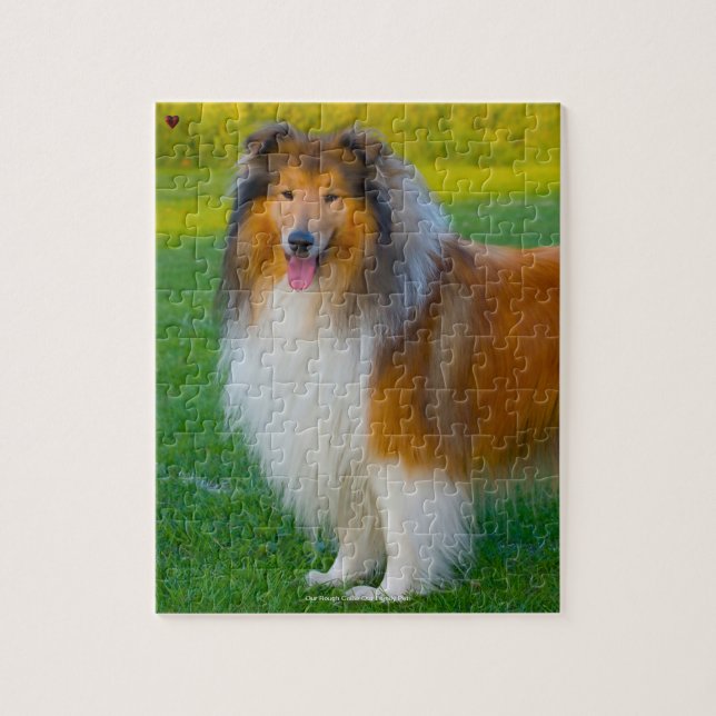 Unsere Rough Collie unser Haustier Puzzle (Vertikal)