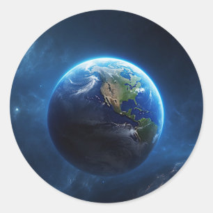 Unsere Saphire-Zuhause im Weltraum Runder Aufkleber