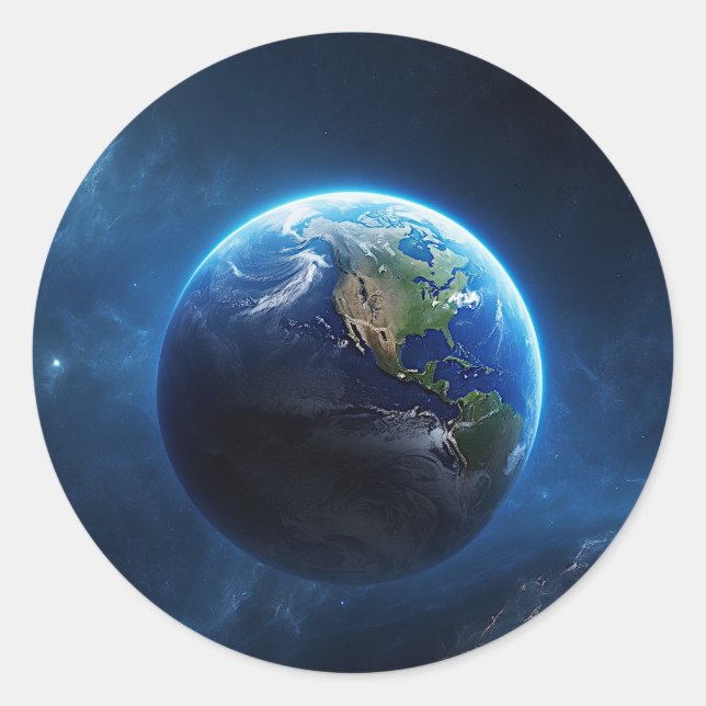 Unsere Saphire-Zuhause im Weltraum Runder Aufkleber (Vorderseite)